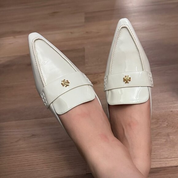 NWT! NEW! Tory Burch Pointed Backless Loafer Patent Leather Women US 7.5 Petunia - Picture 14 of 14